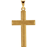 14K White 18x12mm Cross Pendant