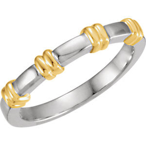 14K White & 14K Yellow 5mm Gents Duo Design Band