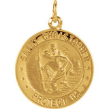 18K Yellow 21.75mm St. Christopher Medal