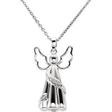 Sterling Silver Angel Ash Holder 18" Necklace