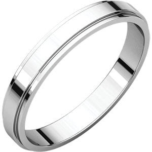 Platinum 3mm Flat Edge Band