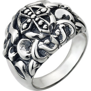 Sterling Silver Men's Cross Fashion Ring