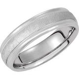 14K Yellow 6mm Comfort-Fit Milgrain Band with Florentine Finish Size 8.5