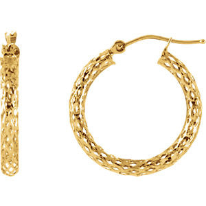 Diamond Cut Hoop Earrings