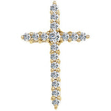 14K Yellow Diamond Cross Pendant