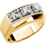 14K Yellow 1 CTW Diamond Men's Ring