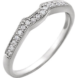 14K White .07 CTW Diamond Band for 4mm Round Ring