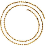 14K Yellow 2.8mm Diamond Cut Rope 7" Chain