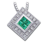 Genuine Emerald and Diamond Necklace