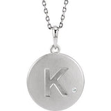 Sterling Silver .005 CTW Diamond Letter "C" Initial Disc 18" Necklace