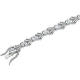 Sterling Silver Cubic Zirconia 7.25" Bracelet