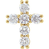 14K White 1-2 CTW Diamond Cross Pendant