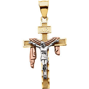 Tri-Color Crucifix Pendant