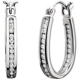 14K Yellow 1-2 CTW Diamond Inside-Outside Hoop Earrings