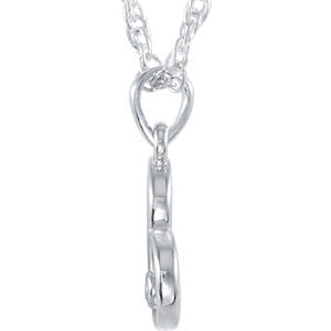 Sterling Silver .03 CTW Diamond Heart 18" Necklace