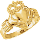 14K White 14.5x10.5mm Ladies Claddagh Ring