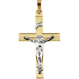 14K Yellow & White 45x29mm Crucifix Pendant