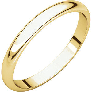 10K Yellow 2.5mm Half Round Band