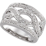 14K White 1-2 CTW Diamond Infinity-Inspired Band