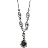 Blue Sapphire & Diamond Necklace