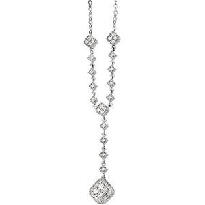 14K White 1-3 CTW Diamond Necklace