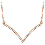 14K Yellow 1/6 CTW Diamond "V" 18" Necklace