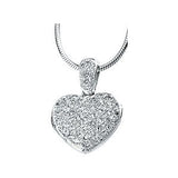 Sterling Silver Cubic Zirconia Locket Necklace