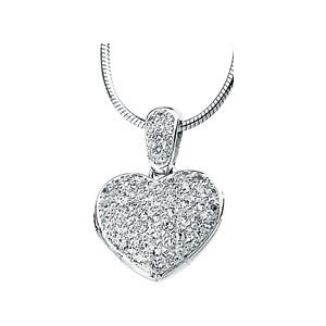 Sterling Silver Cubic Zirconia Locket Necklace