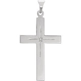 14K Yellow 27x18mm Diamond Cross Pendant