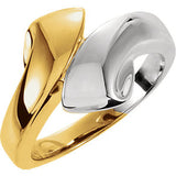 14K Yellow & White Bypass Ring