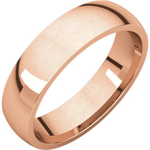 14K Rose 5mm Light Comfort Fit Band