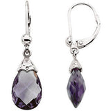 14K White Amethyst Briolette Earrings