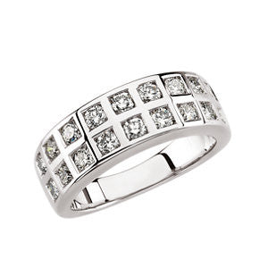 14K White 1 1-4 CTW Diamond Anniversary Band