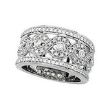 14K White 5-8 CTW Diamond Openwork Infinity-Inspired Band