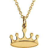 Sterling Silver Tiny Posh Crown 16-18" Necklace