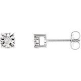 14K White .03 CTW Diamond Illusion Stud Earrings