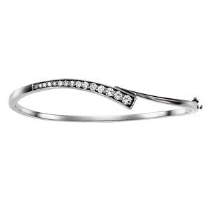 14K White 3-4 CTW Diamond Journey 6.5" Bracelet