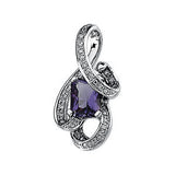 14K White Amethyst & 1-6 CTW Diamond Pendant