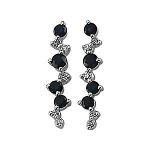 Blue Sapphire & Diamond Earrings