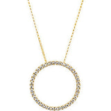 14K Yellow 1 CTW Diamond Circle 18" Necklace