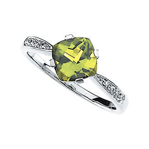 Peridot & Diamond Accented Ring