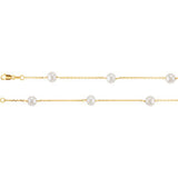 14K Yellow Pearl Station 7" Bracelet