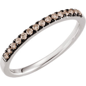 14K White 1/5 CTW Black Diamond Band