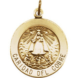 14K Yellow 22mm Round Caridad del Cobre Medal