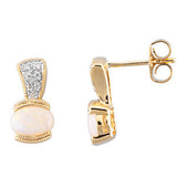 14K Yellow Opal & .07 CTW Diamond Earrings