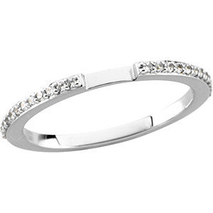 14K White 1-8 CTW Diamond Band for 5X5 Engagement