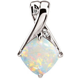 Opal & Diamond Pendant