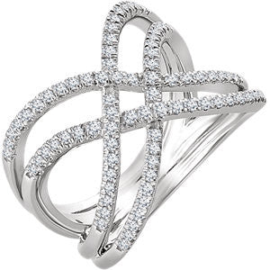 14K White 1-2 CTW Diamond Ring