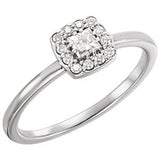 14K White 1/4 CTW Diamond Stackable Ring