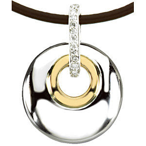 Two-Tone Diamond Circle Necklace